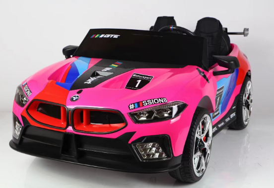 Pink bmw ride on top car