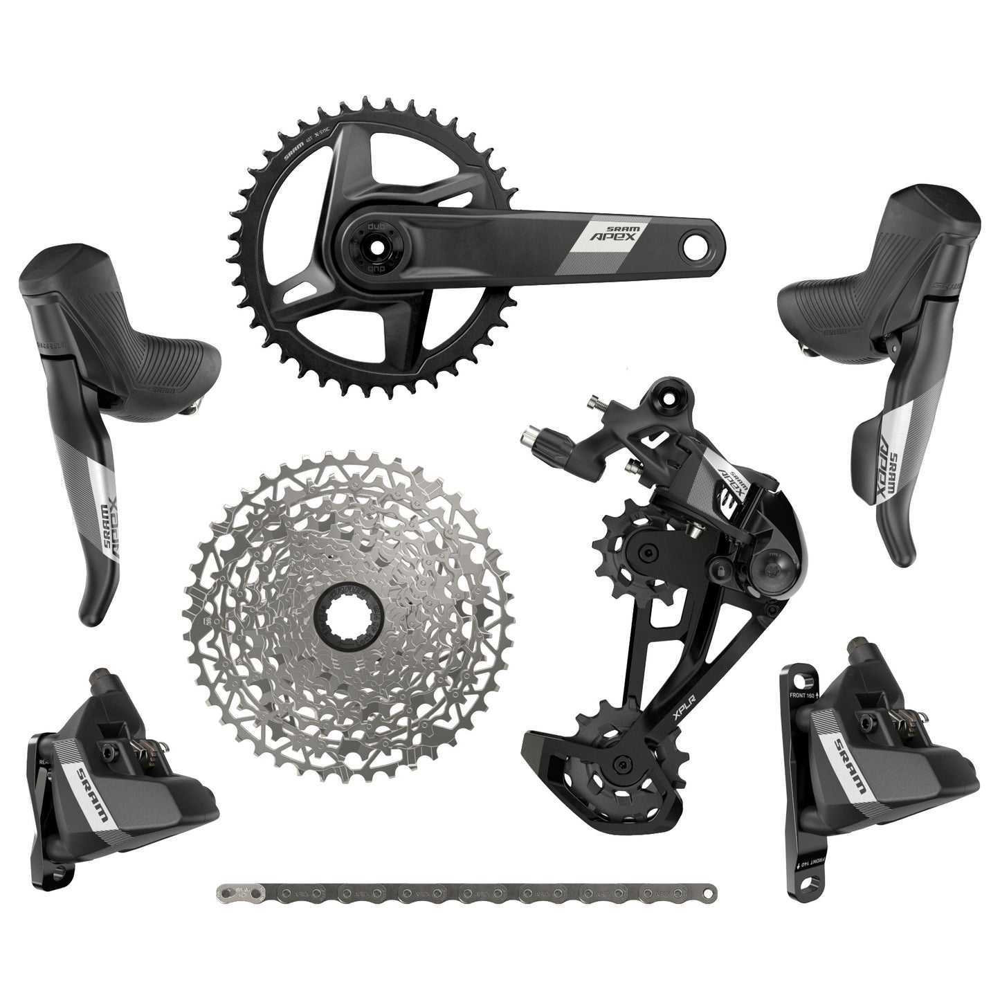 SRAM APEX D1 Groupset XPLR with PG-1231 11-44T Cogset (no BB or Rotors)