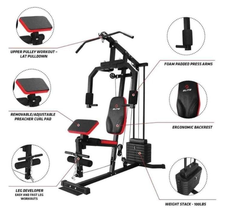 Elite Home Gym with curl pad