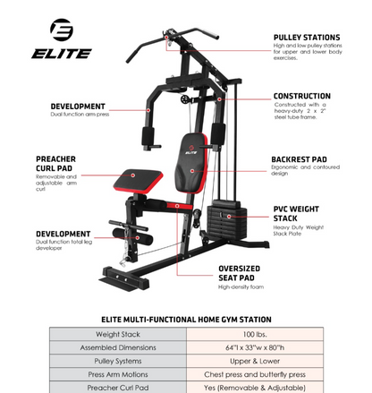 Elite Home Gym with curl pad