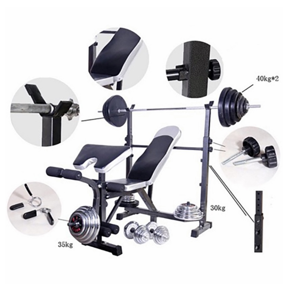 Multi-Function Weightlifting Bench, Barbell Weight All-In-One Bench, Rack , Fitness Equipment