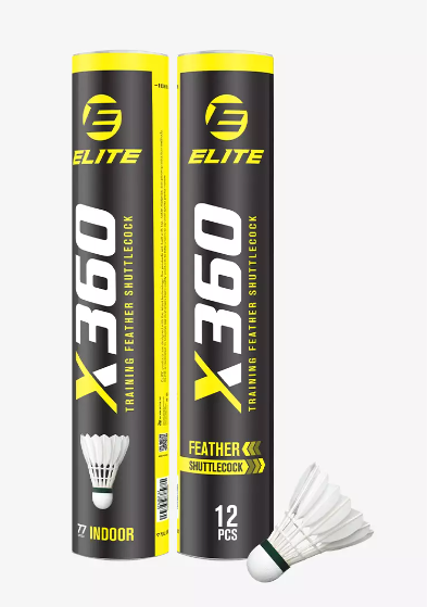 Elite X360 Badminton Training Feather Shuttlecocks